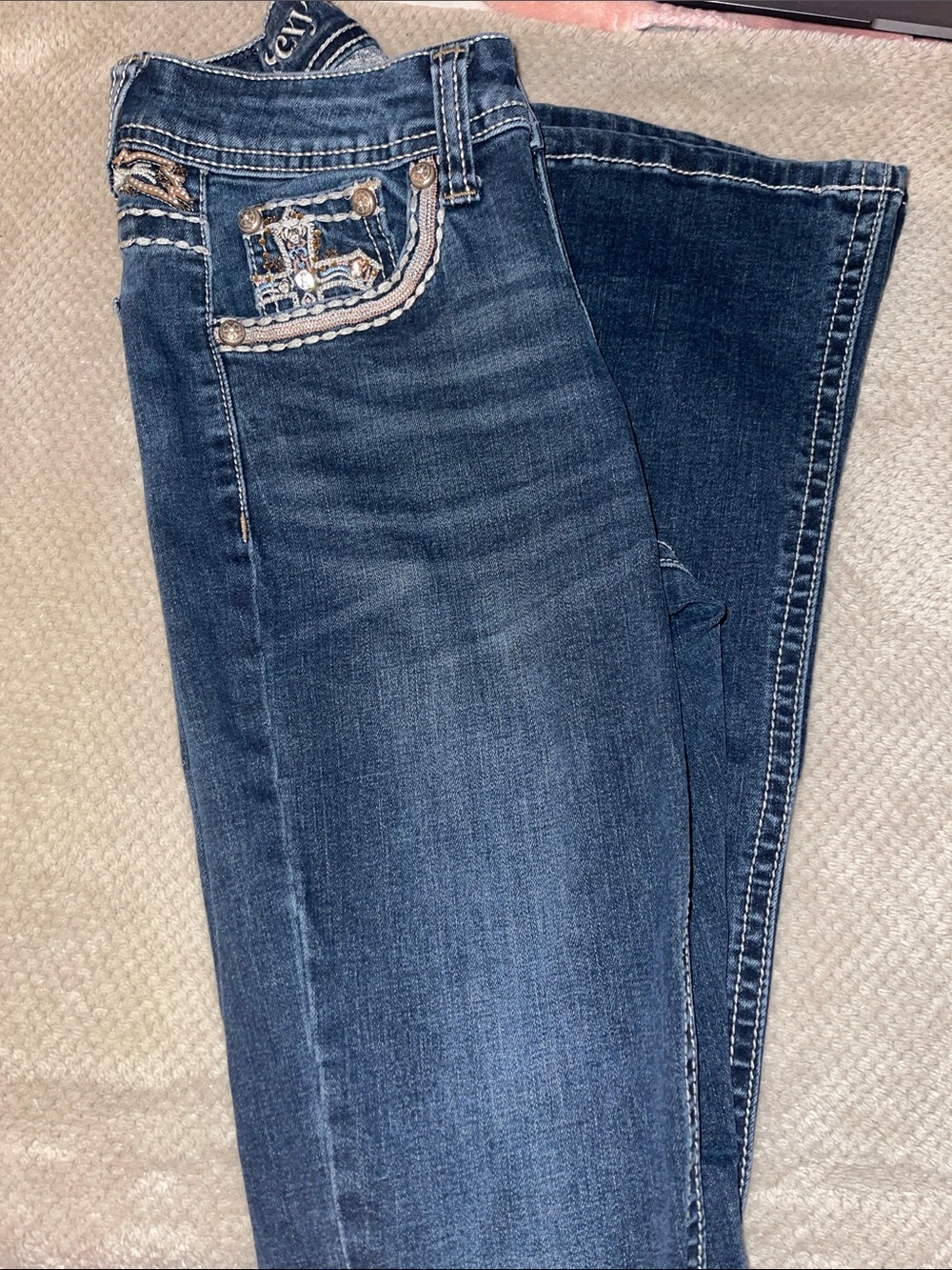 Dark Blue Sexy Couture Flare Jeans